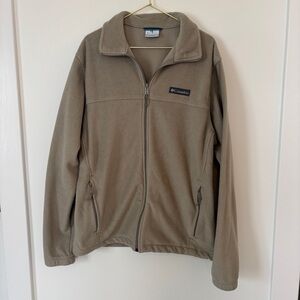 Columbia Full Zip Fleece Jacket Brown Outdoor Hiking M